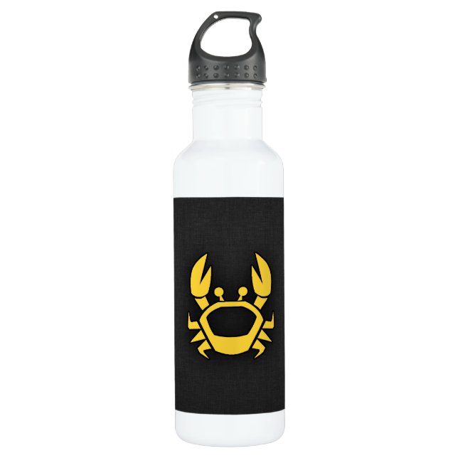 Yellow Amber Crab Stainless Steel Water Bottle (Front)