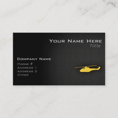 Yellow Amber Helicopter Business Card