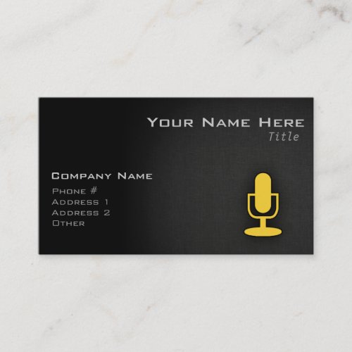 Yellow Amber Microphone Business Card