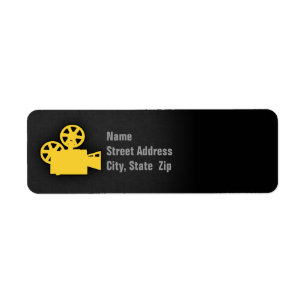 Yellow Amber Movie Camera Label