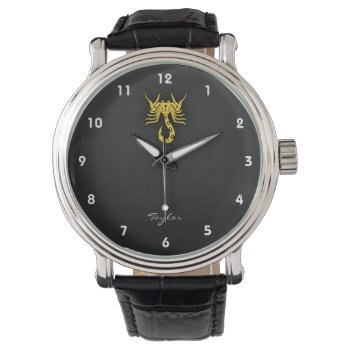 Yellow Amber Scorpio Watch by ColorStock at Zazzle
