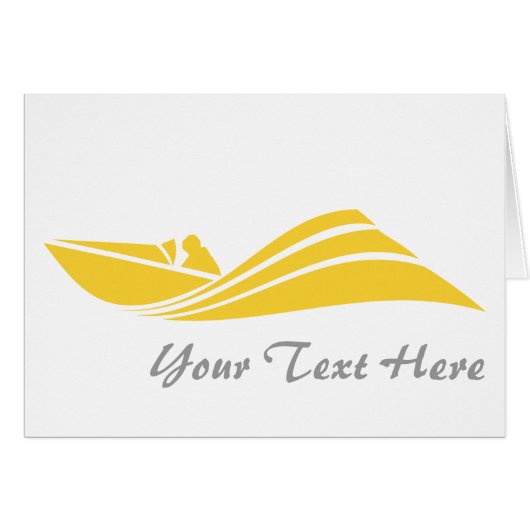 Yellow Amber Speed Boat Cards (Front Horizontal)