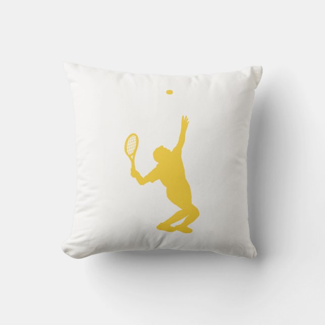 Yellow Amber Tennis Throw Pillow (Front)