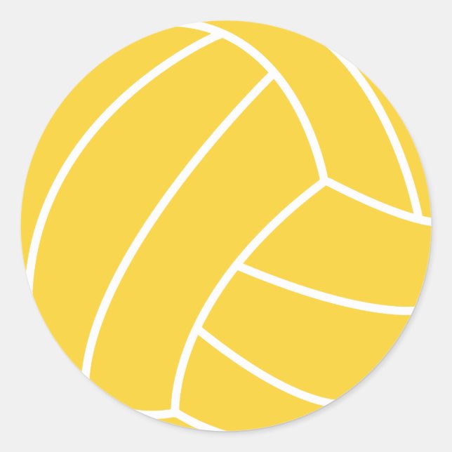 Yellow Amber Volleyball Classic Round Sticker (Front)