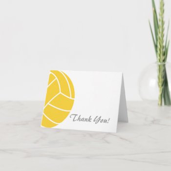 Yellow Amber Volleyball Thank You Card by ColorStock at Zazzle