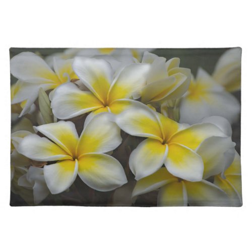 Yellow American Flower Plumeria Photography Cloth Placemat