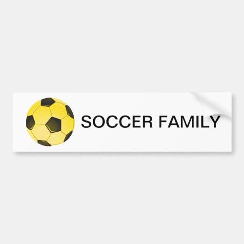 Yellow American Soccer Ball or Football Bumper Sticker