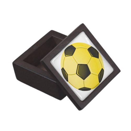 Yellow American Soccer Ball or Football Keepsake Box