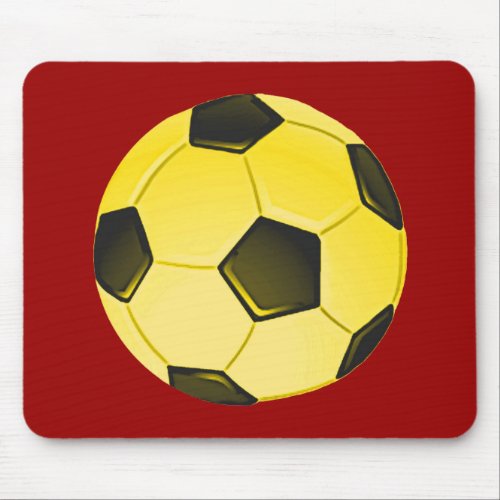 Yellow American Soccer Ball or Football Mouse Pad