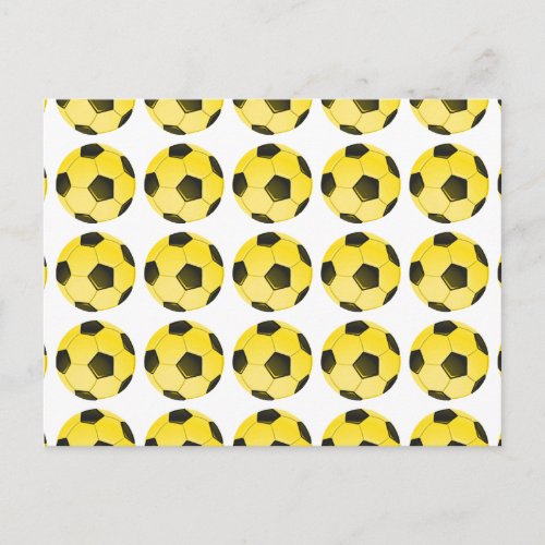 Yellow American Soccer Ball or Football Postcard