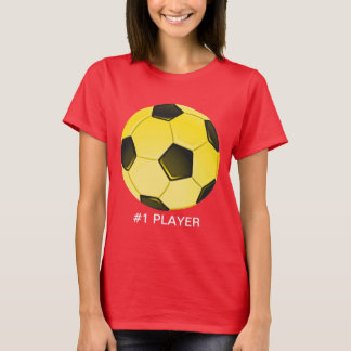 Yellow American Soccer Ball or Football T-Shirt