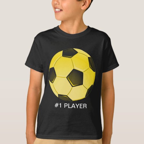 Yellow American Soccer Ball or Football T_Shirt