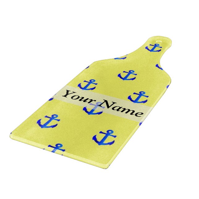 Yellow anchor pattern cutting board (Corner)