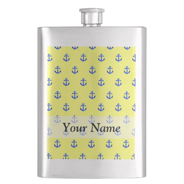 Yellow anchor pattern flask (Front)