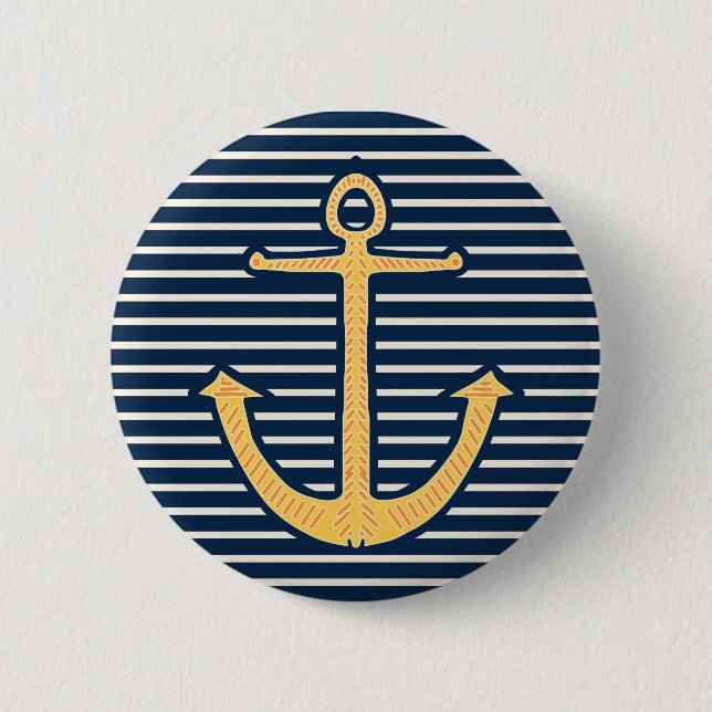 Yellow Anchor Pinback Button (Front)