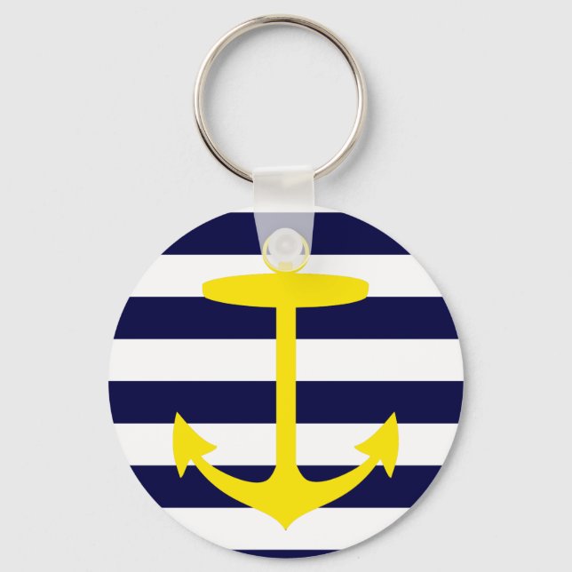 Yellow Anchor Silhouette Keychain (Front)