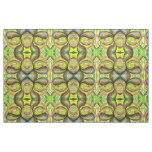 Yellow and Autumn Brown Doodle With Black Lines Fabric