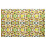 Yellow And Autumnal Brown Doodle With White Lines Fabric