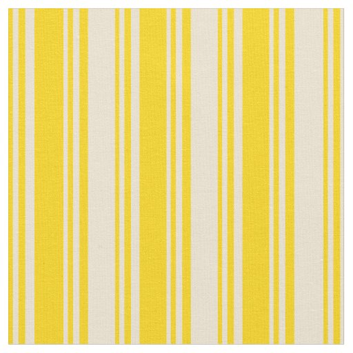 Yellow and Beige Colored Lines Fabric