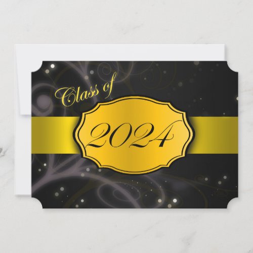 Yellow and Black 2024 Graduation Invitation