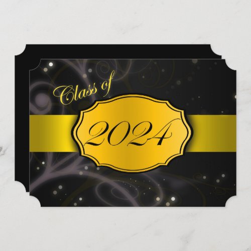 Yellow and Black 2024 Graduation Party Invitation