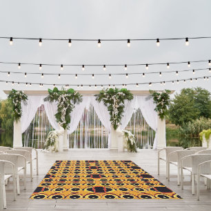 Yellow and Black African Outdoor Rug