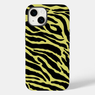 Yellow and Black Animal Print Stripes  Case-Mate iPhone 14 Case