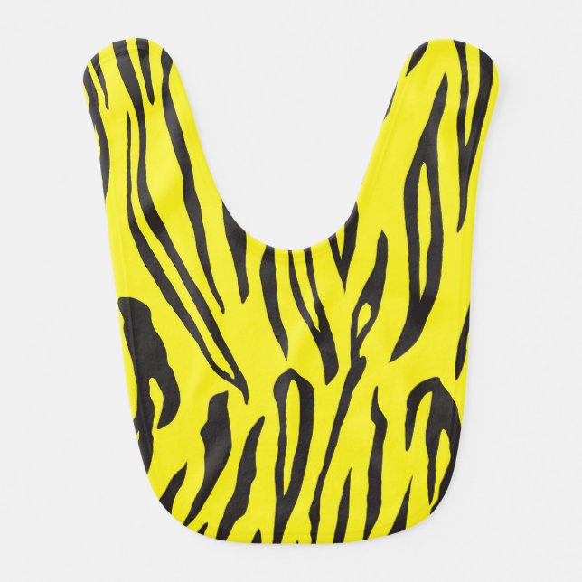 Yellow and Black Animal Stripe Print Bib (Front)