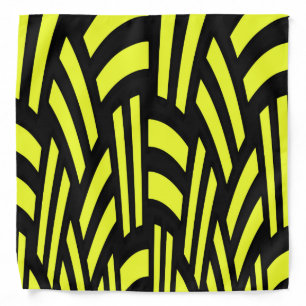 Yellow and Black Art Deco Bandana