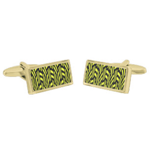 Yellow and Black Art Deco Cufflinks