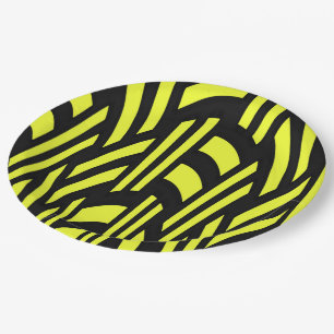 Yellow and Black Art Deco Paper Plates