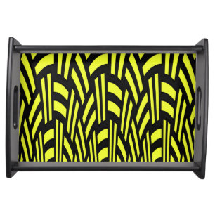 Yellow and Black Art Deco Serving Tray