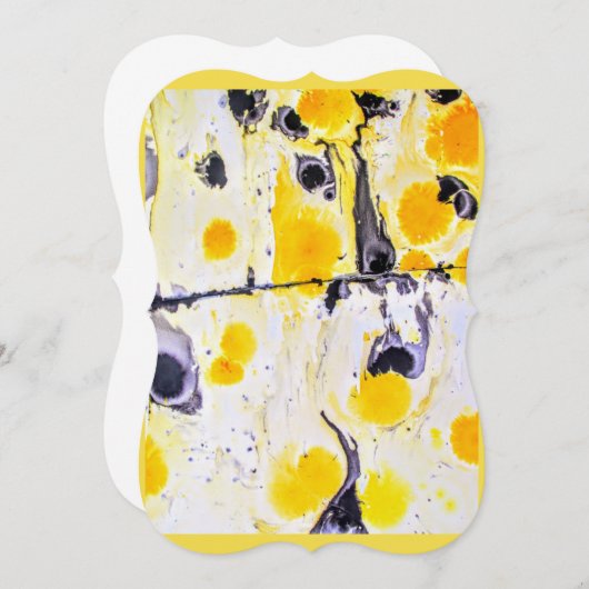 Yellow and black Artistic Gift tag (Front/Back)