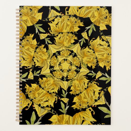 Yellow and black Azalea fractal art Planner