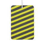 [ Thumbnail: Yellow and Black Bee-Like Stripes Pattern Air Freshener ]