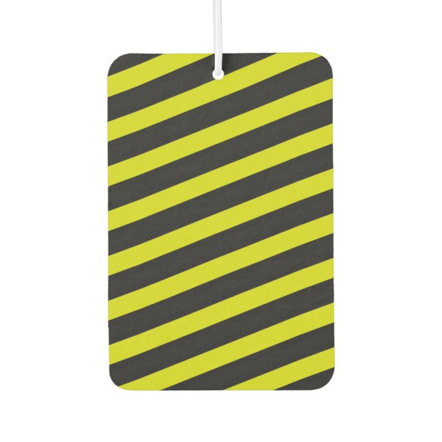 Yellow and Black Bee-Like Stripes Pattern Air Freshener (Front)