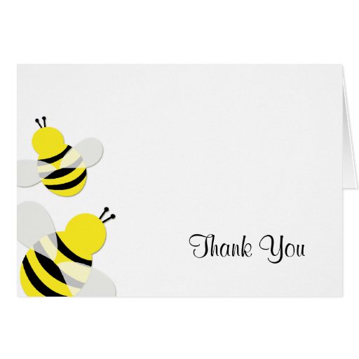Yellow and black bumble bee thank you card zazzle