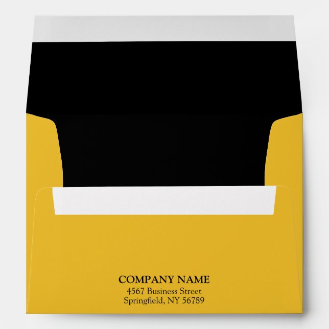 Yellow and Black Business Custom Logo Professional Envelope (Back (Bottom))
