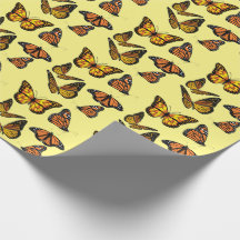 yellow and black butterflies nature Wrapping Paper