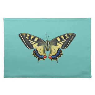 Yellow and black butterfly cloth placemat