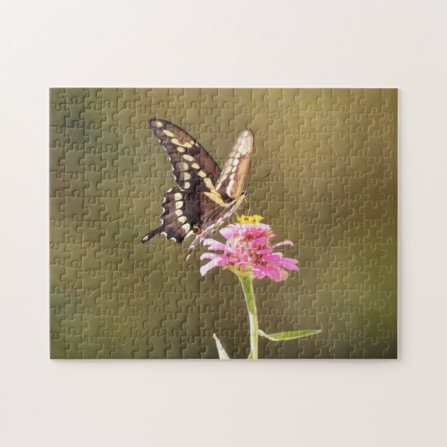 Yellow and Black Butterfly Flower Nature Puzzle (Horizontal)