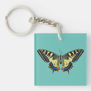 Yellow and black butterfly keychain