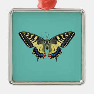 Yellow and black butterfly    metal ornament