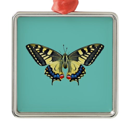 Yellow and black butterfly    metal ornament