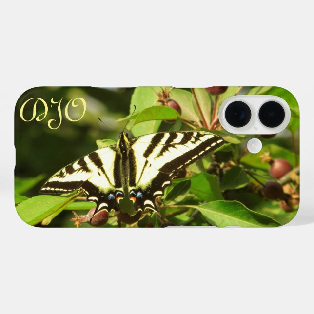 Yellow and Black Butterfly on Crabapple Tree Case-Mate iPhone Case (Back (Horizontal))