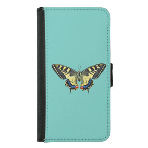 Yellow and black butterfly   samsung galaxy s5 wallet case