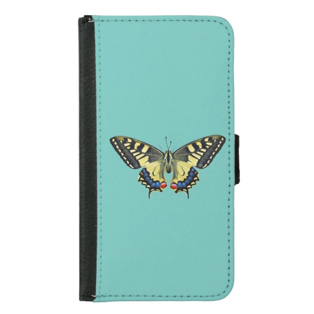 Yellow and black butterfly   samsung galaxy wallet case (Front)
