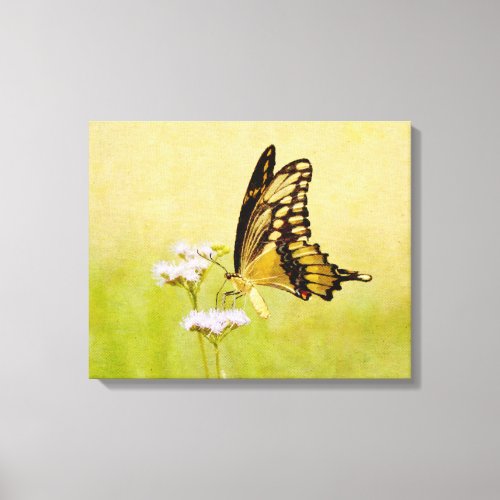 Yellow and Black Butterfly Wildflower Art Print