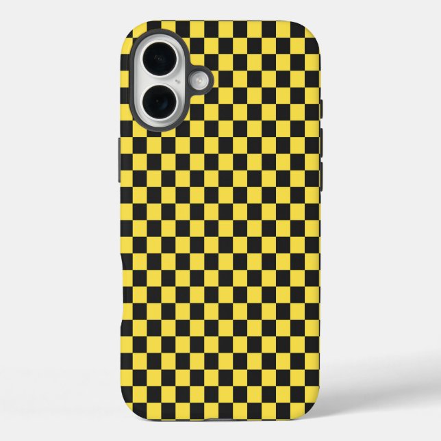 Yellow and black checkerboard pattern Case-Mate iPhone case (Back)