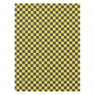 Yellow and black checkerboard pattern tablecloth